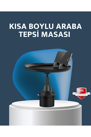 Araç İçi 360 Ayarlanabilir Bardaklık Tepsisi Geniş Yüzeyli Ve Telefon Standlı
