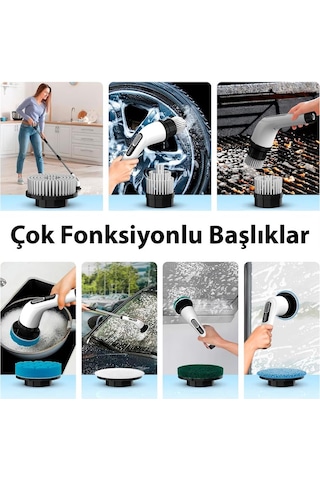 Sunup SN-26239 9'u 1 Arada Çok Amaçlı Kablosuz Şarjlı Temizlik Fırçası