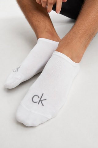 Calvin Klein Footie High Cut Invisible Socks 3 Pairs Erkek Görünmez Babet Çorap 3 Lü Pkt Beyaz