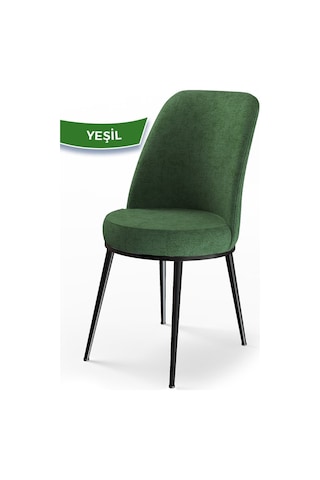 Canisa Concept Dexa Serisi, Üst Kalite Mutfak Sandalyesi, Metal Siyah Iskeletli, Haki Yeşil Sandalye Sandalye Haki Yeşil Ayaklar Siyah