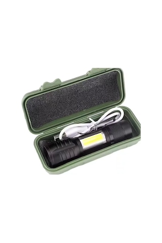 Wison Ws-5454 Taktik El Feneri Usb Şarj Edilebilir Kamp Feneri Cob Zumlanabilir Mini Taşınabilir El Feneri