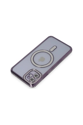 Mey İthalat Apple iPhone Uyumlu 11 - Kılıf Joke Simli Magneticsafe - Kılıf - Derin Mor Diğer