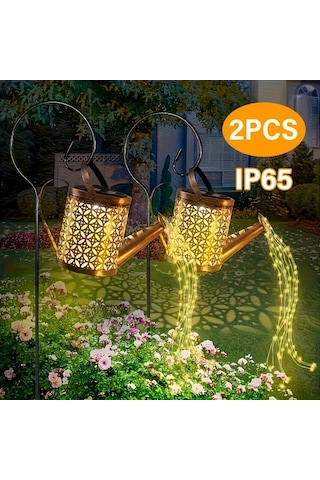 Honeybeeshop 2 Adet Lihangstar Güneş Enerjili Sulama Işıkları Otomatik Açma Kapama Ayarlanabilir Led Bahçe Aydınlatması Vintage Asılı Fenerler Çim Yol Patio Bahçe İçin