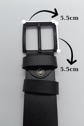 Erkek Kemer Çocuk Yetişkin Siyah Kare Tokalı Deri Kemer Siyah