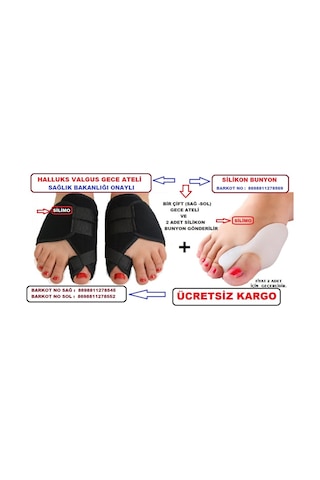 2 Li Ayak Kemik Çıkıntı İçin Halluks Valgus Gece Ateli Başparmak