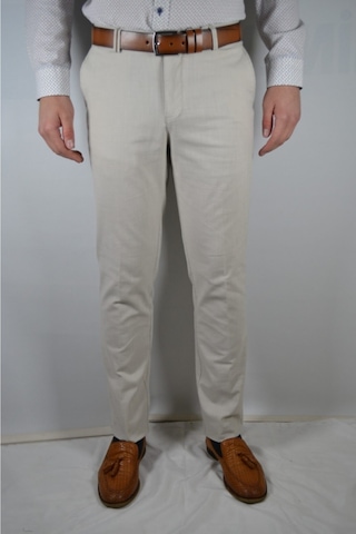 Yan Cebi Garnili Keten Görünümlü Pamuk Pantolon Taş