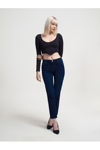 Crop Kadın Tshirt U.kol Siyah