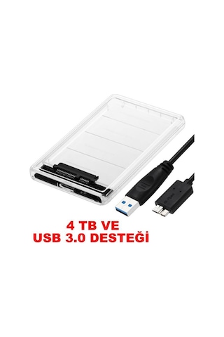 2.5 Hdd Kutusu Usb 3.0 Sata Harddisk Kutu - Şeffaf
