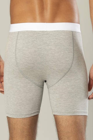 Erdem Gri Melanj Pamuk Elastan Uzun Boxer 1416 Gri Melanj