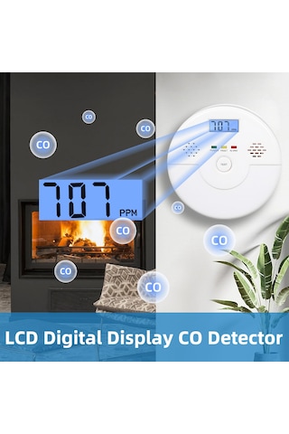 Suofeng Taşınabilir Co Dedektörü - 2'li Set, Yüksek Hassasiyetli Elektrokimyasal Sensör, Lcd Ekran, 0-999ppm, Sesli Ve Işıklı Alarm