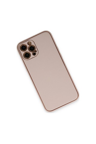 Apple iPhone Uyumlu Uyumlu 12 Pro Kılıf Coco Deri Silikon Kapak - Pudra Renkli