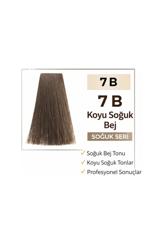 Dna Saç Boyası Kalıcı Profesyonel Krem Boya Yoğun Pigment & Parlaklık 7b Orta Kumral Bej 100ml