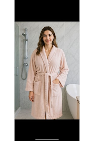 Unisex %100 Pamuklu Kapüşon'lu Bornoz Toz Pembe