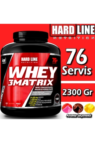 Hardline Whey 3 Matrix Whey Protein Tozu 2300 G 76 Servis