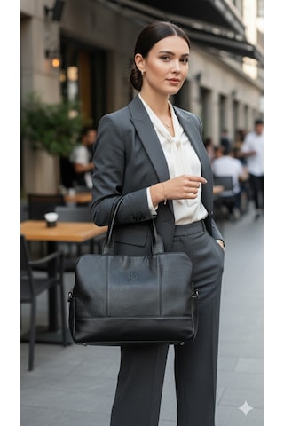 Kadın Evrak Çantası Büyük Geniş Hacimli Şık Günlük Omuz El Çantası 8683255013999 Siyah