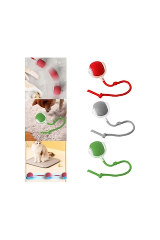 Shineyee 3 Pcs Akıllı Kedi Oyuncağı, Usb Şarjlı, Led Işıklı, 3 Modlu, Otomatik Yuvarlanan Top