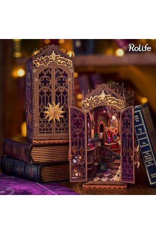 Rolife Tgb14 Magic Fantasy Corner Kitap Köşesi Book Nook Dıy Minyatür Maket Modelseti Mini Dollhouse 3d Model Kit Detaylı Dekoratif Hobi Seti 3d Puzzle Tiny House