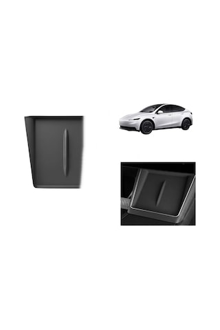Tesla Model Y Juniper 2025+ Uyumlu Ön Konsol Kablosuz Şarj Pedi Kaymaz Silikon Matı 1 Adet Siyah