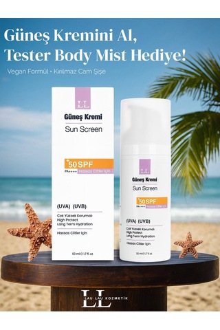 Lau Lau Tone Up Pink Hassas Ciltler için Güneş Kremi SPF50+ 50 ML