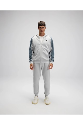 Ellesse Em560 Erkek Gri Fermuarlı Kapüşonlu Siyah Sweat Gri