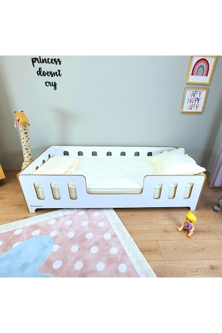 Markaawm Markaawm Montessori Çocuk Yatak Mdf Bebek Karyola Akçaağaç