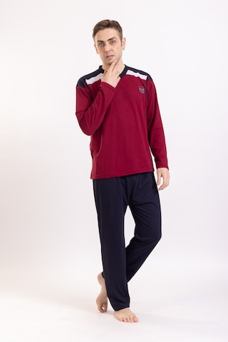 Pemilo Erkek 980 Uzun Kol Süprem Pijama Takımı Bordo Bordo