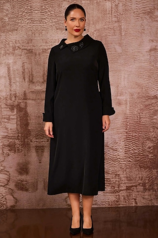 Galaxi Kadın Büyük Beden Dikiş Desenli Tunik 4006 Siyah Siyah