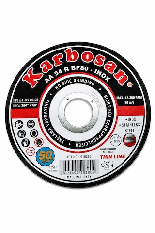 2 Adet İnox Metal Kesici Disk Spiral Taşı 115 Mm X 1.0 X 22.23 Paslanmaz Ve Metal Kesim Diski