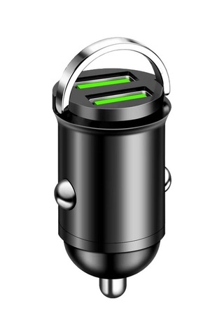 200w Çift Usb Çekme Halkası Hızlı Şarj Qc3.0 Araç Telefonu Şarj Cihazı Yüksek Siyah