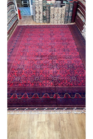 El Dokuma Afghan Halısı Bordo