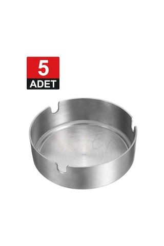 Premium 5'li Krom Kül Tablası Set 10 Cm Paslanmaz Çelik Şıklık
