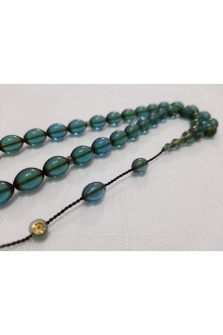 Bünyamin Barlak İmzalı Beyzi Kesim Ateş Kehribar Tesbih 8.5 x 11