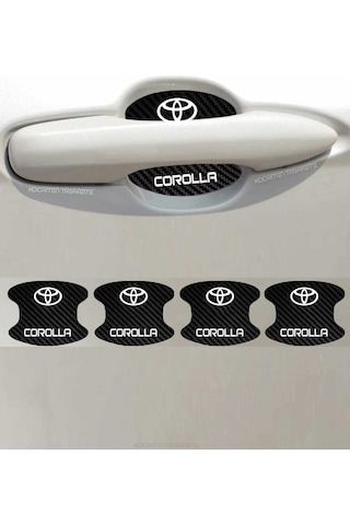 Toyota Corolla İç Kapı Çizik Önleyici Karbon Desenli Şık Ve Koruyucu Folyo Seti Corolla Yazılı 4 Adet
