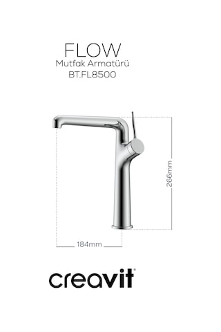 Creavit Flow Mutfak Armatürü Krom Bt.fl8500