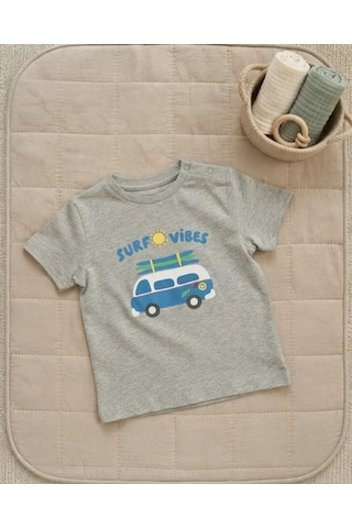 Tuffy Gri Erkek Bebek Baskılı Lacivert Süprem T-shirt Rahat Kalıp