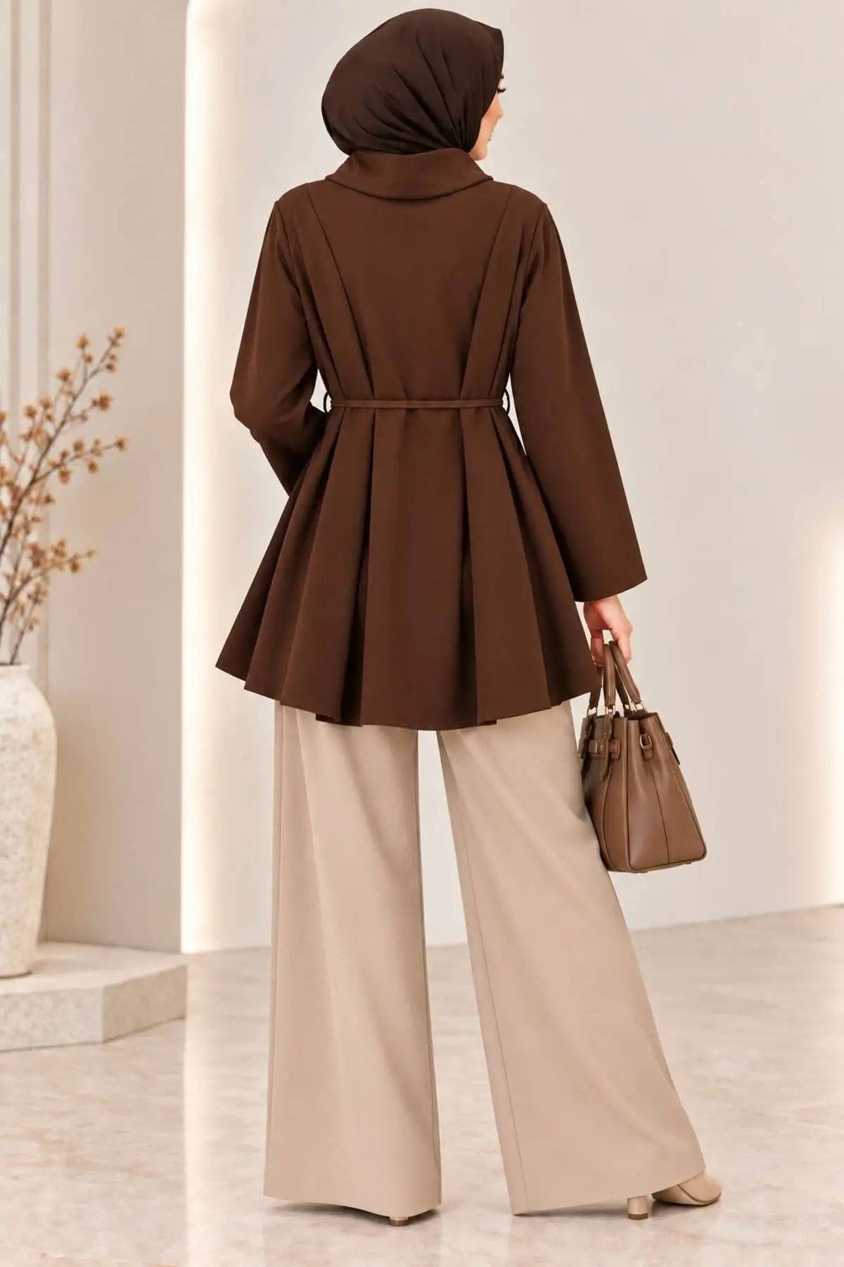 Missmelissfashion Miss Meliss Oysho Kumaş Oversize Salaş Tunik Kahverengi