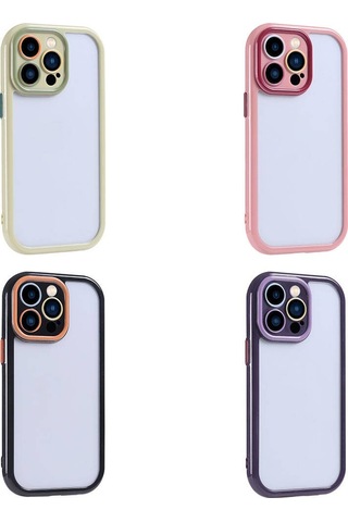 Apple Uyumlu iPhone 15 Pro Max Kılıf Kamera Korumalı Renkli Kenar Ve Çerçeve Tasarımlı Zore Vitamin Kapak-yeşil Yeşil Yeşil