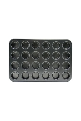 Jenerik 24 Gözlü Metal Muffin Kek Kalıbı Siyah