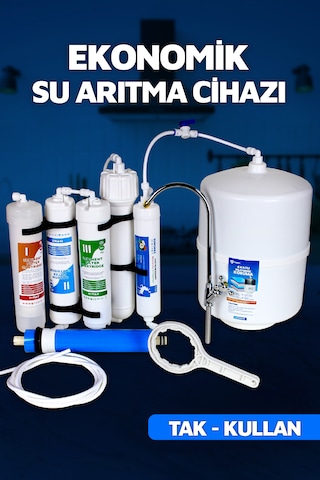 H-Max Su Arıtma Cihazı Ekonomik Model 5 Aşamalı Şasesiz Pompasız
