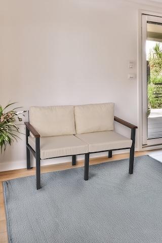 Neokas Balkon Mobilyası, Metal Oturma Grubu, Balkon Seti, Kafe Koltuğu, Teras Takımı, 1 İkili Koltuk Antrasit