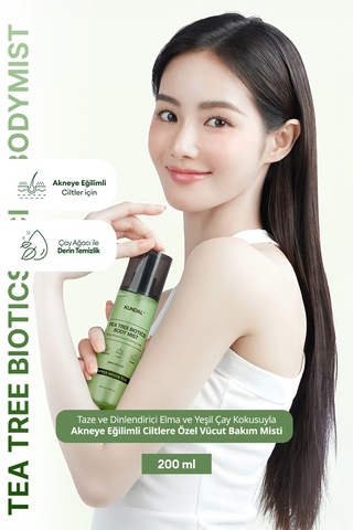 Akneye Eğilimli Ciltlere Vücut Bakım Misti Kundal Tea Tree Biotics Body Mist 200ml Apple Green Tea