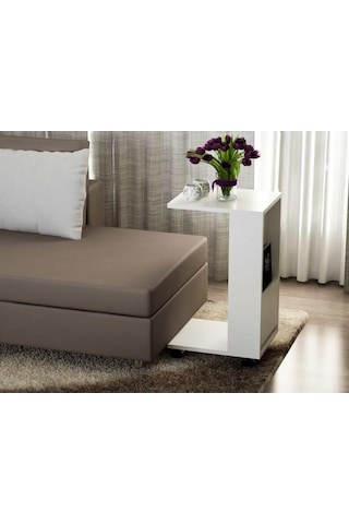 Dekorister Afitab Yan Sehpa Beyaz