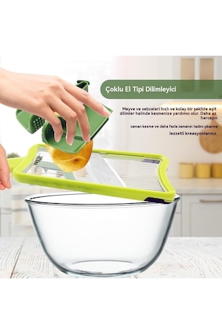 Createtech Çok Elli Ayarlanabilir Paslanmaz Çelik Mandolin Dilimleyici Konforlu Kavrama İle Meyve Sebzeye Hızlı Dilimleyici Rende Diğer Diğer