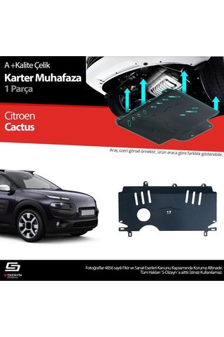 S-dizayn Citroen Cactus Çelik Karter Muhafaza 2014 Üzeri A+ Kalite