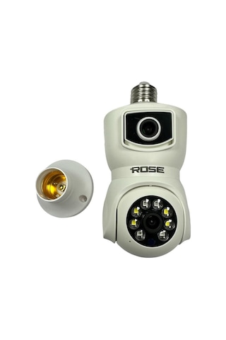 Rose Ahd-30125 Akıllı Wireless Ampül Kamera 360derece Hareketli Çift Kameralı