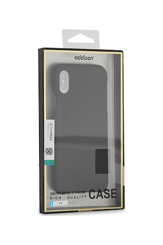 Addison Ip-888 İnce İz Yapmaz Siyah İphone X Telefon Kılıfı