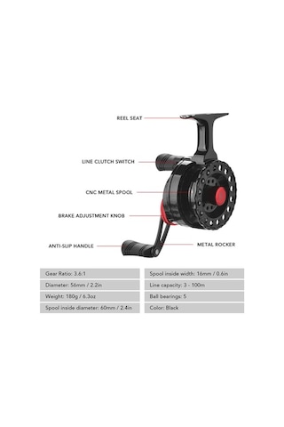 Novahub Yüksek Ayaklı Sinek Olta Makarası, Pürüzsüz Plastik, Buz Ve Sal Balıkçılığı İçin
