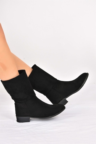 Fox Shoes  Siyah Süet Düz Taban Günlük Kadın Bot L726597702 Siyah-Süet