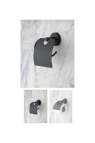 İsaoğlu Yapı Siyah Tuvalet Kağıtlığı Mat Siyah Banyo Kağıtlık Pirinç Malzeme Paslanmaz Siyah Aksesuar Siyah