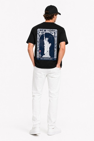Bayloranzzo New York %100 Pamuk Heavy Cotton Premium Kalite Unisex Tişört Siyah